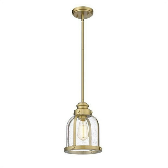 Z Lite 337MP-HBR 9 in. Burren 1 Light Heritage Brass Mini Pendant Ceiling Light