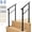 2pcs Matte Black 2 Steps With a pair of glove, variant on Senfot 2 Step Outdoor Stair Railing, Aluminum Alloy Handrail with Iron Post and Crossbar, Matte Black Finish, Complete Mounting Hardware Included