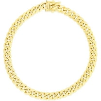 Floreo 14k Yellow Gold 5mm Semi-Lite Miami Cuban Chain Bracelet