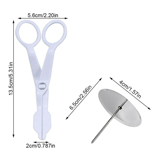 Piping Flower Scissors Nail Set Cake Icing Flower Detachable icing flower Plastic Lifter Cupcake Pastry Decorating Tool, White