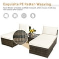 thumbnail image 3 of Gymax 5PCS Outdoor Furniture Set Patio Rattan Armless Chair & Ottoman w/ Cushion, 3 of 10