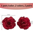 thumbnail image 2 of 1 Pair Red Flowers Shoe Clips Wedding Shoe Buckles Bridal Removable Shoe Clips Shoe Buckle Charm Bag Clothing Hair Decorations DIY, 2 of 9
