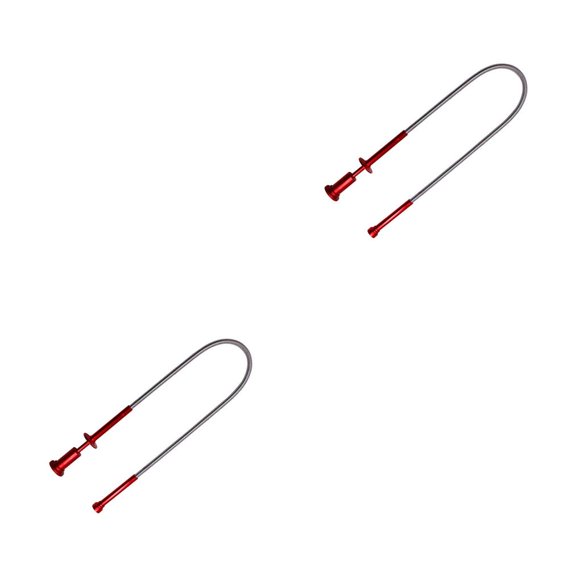 Riwesomey Herramienta de recogida de metal Luz LED flexible portátil Hogar Inodoro Tornillo de alcantarillado Llave de desecho Joyería Rojo 2piezas