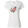 thumbnail image 3 of Inktastic Cute Smiling Valentine's Day Otter with Heart Women's T-Shirt, 3 of 5