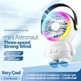 thumbnail image 1 of Rewenti Astronaut Usb Fan with Colorful Night Light, Desktop Fan 3-Speed Rechargeable for Home office Dorm, 1 of 5