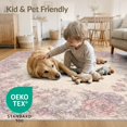 thumbnail image 4 of ODIKA 8'x10' Washable Area Rug Non-Slip Chair-Friendly Mat Distressed Botanical Toile Faded Damask Ornate Scrolling Vintage Flowing Dynamic for Dining Room, Large Office, Lounge, 4 of 7