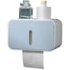 thumbnail image 1 of Soporte de papel higiénico montado en la pared con estante de almacenamiento, autoadhesivo, sin taladrar: montaje en bañera con cubierta de agua y polvo (azul) Zhivalor ZSY-0868, 1 of 2