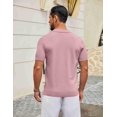thumbnail image 6 of COOFANDY Mens Knit Polo Shirts Striped Textured Polo Shirt Lightweight Dress Polo Shirts Collared Golf T Shirt, 6 of 7