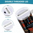 thumbnail image 3 of Yayeee 30oz Stainless Steel Tumbler with Straw and Handle Double-Wall Insulated Travel Water Bottle, Black Geometric, 3 of 8