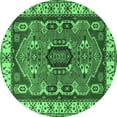 thumbnail image 1 of Ahgly Company Indoor Round Geometric Emerald Green Traditional Area Rugs, 8' Round, 1 of 4