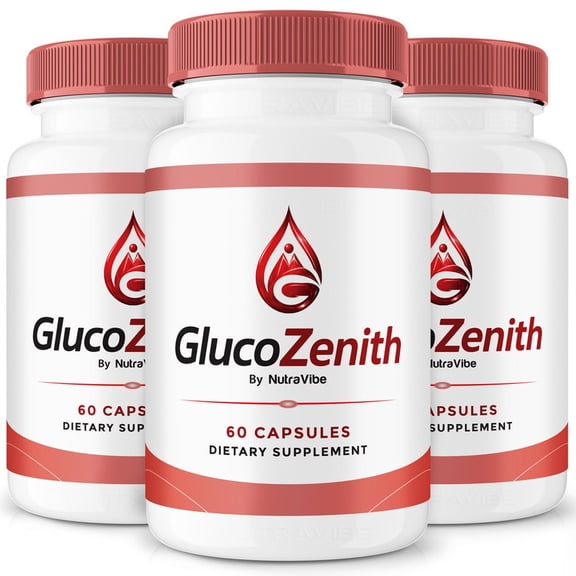 (3 Pack) GlucoZenith Capsules - Official GlucoZenith Pills to Maintain Overall Health, All Natural Blood Formula For Healthy and Stable Levels, Gluco Zenith Review (180 Capsules)