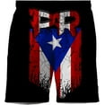 thumbnail image 6 of N/A Men's Skull Print Quick Dry Swim Trunks with Board Beach Shorts Puerto Rico Pr Flag, 6 of 8