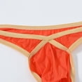 thumbnail image 5 of TANBOM Men's Nylon Sexy Thong Underwear Precise Coverage Bulge Pouch Breathable Comfortable Orange Red XL, 5 of 6