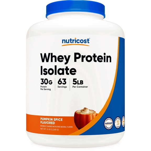 Nutricost Whey Protein Isolate Powder (Pumpkin Spice) 5 LB - 30g of Protein, GMO-Free, Gluten-Free, 63 Servings