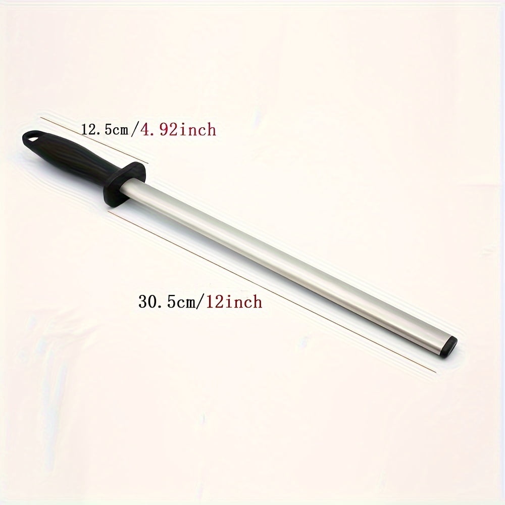 1pc 12 Inch Diamond Knife Sharpener Stick with ABS Handle - Perfect for Sharpening Chef Steel Knives - Easy to Use and Durable Kitchen Accessories