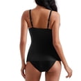 thumbnail image 4 of Womens Tankini Push Up Tummy Control Swimsuit Knot Front Bathing Suit Black L, 4 of 5