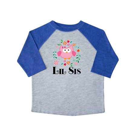 

Inktastic Lil Sis Girls Owl Sister Announcement Gift Toddler Toddler Girl T-Shirt