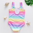 thumbnail image 4 of Traje de baño para niñas, traje de baño de una pieza con degradado colorido, moderno, duradero, práctico, traje de baño para niños lindo, 4 of 4
