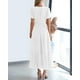 thumbnail image 3 of Vestido casual BTFBM para mujer, verano 2025, cuello en V, blanco, XXL, 3 of 9