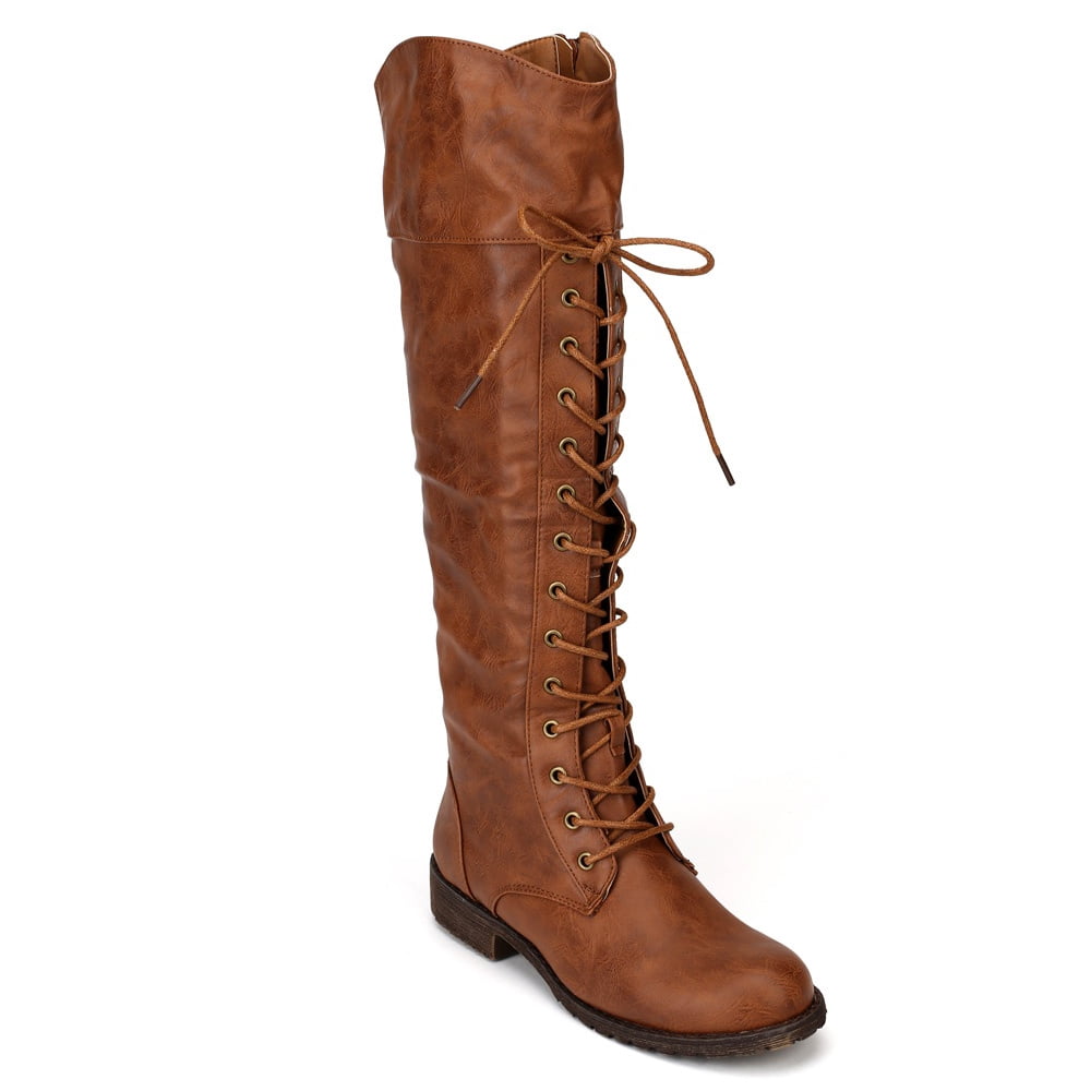 nature breeze over the knee women's sock boots in olive