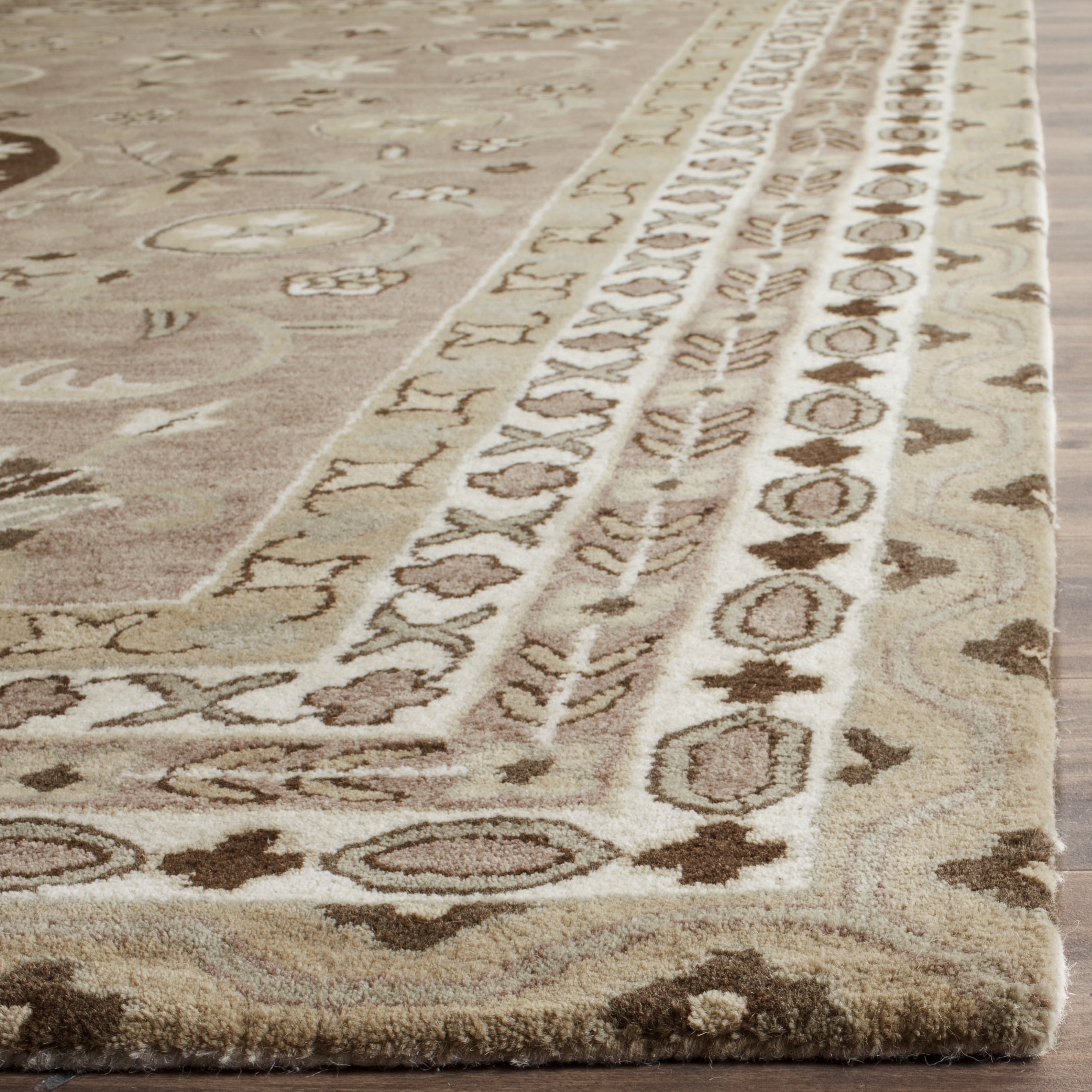 SAFAVIEH Bella Leah Medallion Traditional Wool Runner Rug, Taupe/Light Grey, 2'3" x 7'