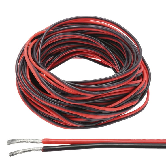Uxcell 16 Gauge Wire 2 Conductor Electrical Wire 49.2FT Red Black Cable Tinned Copper/Flexible/Silicone