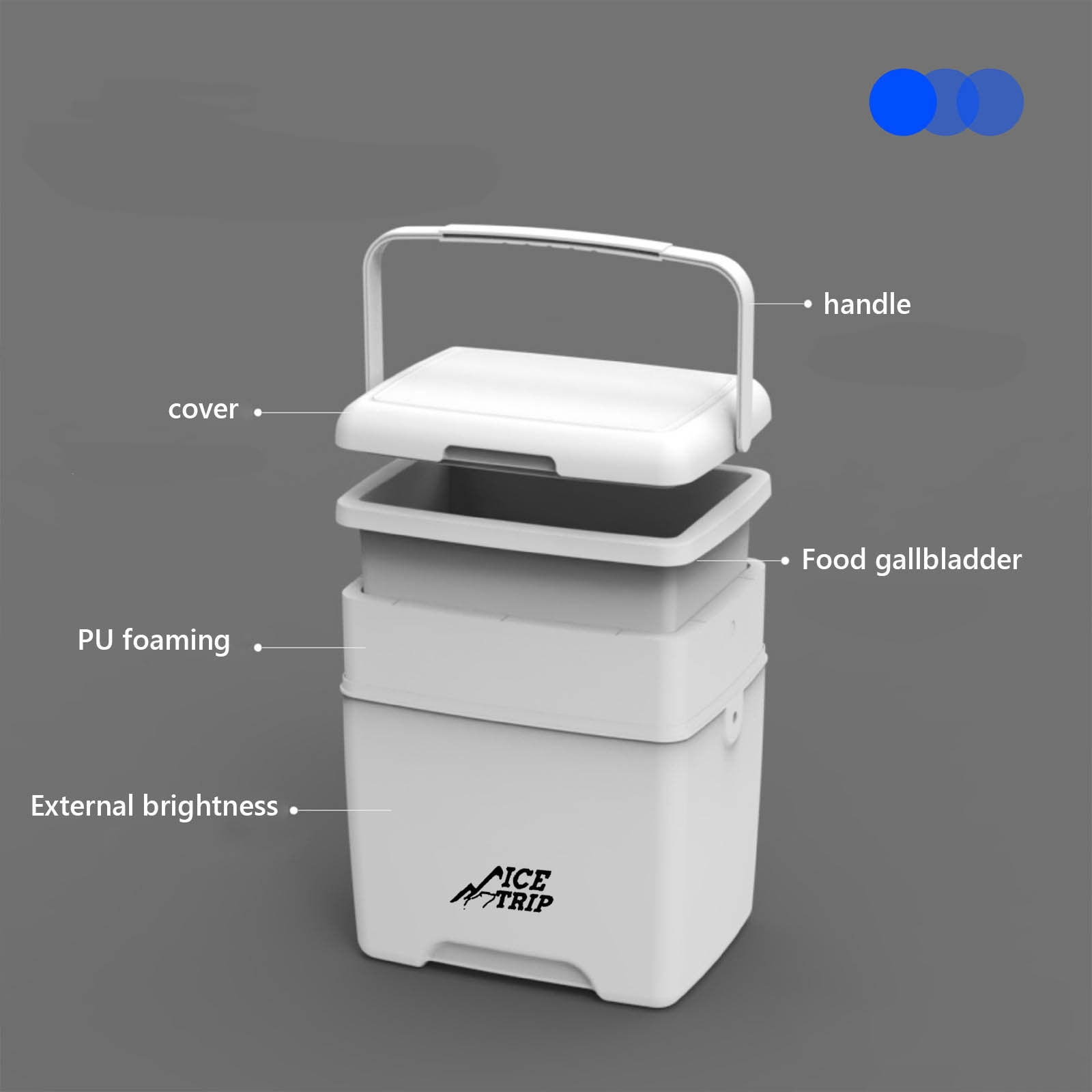 5L Portable Cooler Hard-Sided with Temp Gauge Ice Retention for Camping, Picnics, Tailgating, Leak-Proof Compact Food Container