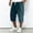 Blue03, variant on Dwelliawo Corduroy Men's Capri Long Elastic Cargo Shorts Cargo Capri Shorts Below Knee Multi-Pockets 3/4 Pants Lightweight Hiking Elastic Waist Long Pants Navy 2XL