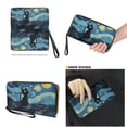 thumbnail image 4 of TSOVTHRID Black Cat Starry Night Print Tote Bag with Purse Lightweight Leather Handbag and Wallet Set for Women Waterproof Totes Top Handle Handbag with Matching Purse, Blue, 4 of 7