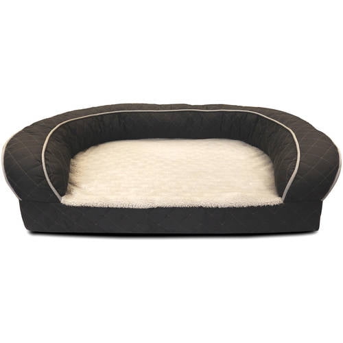 ASPCA Quilted Orthopedic Sofa Dog & Cat Pet Bed, Large, 35"x27"x8