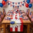 thumbnail image 2 of Memorial Day Saving!4th of July Decorations, Independence Day Table Flag Red White Blue Star Striped Floral Print Dining Table Decoration, 2 of 7