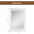 thumbnail image 2 of SAZYY Bathroom Mirror with Shelf - 27" x 22.5" Wall Mirror Over Bathroom Sink, Wooden Frame Modern Rectangular Hanging Vanity Makeup Mirrors for Washroom, Entryway, White, 2 of 9