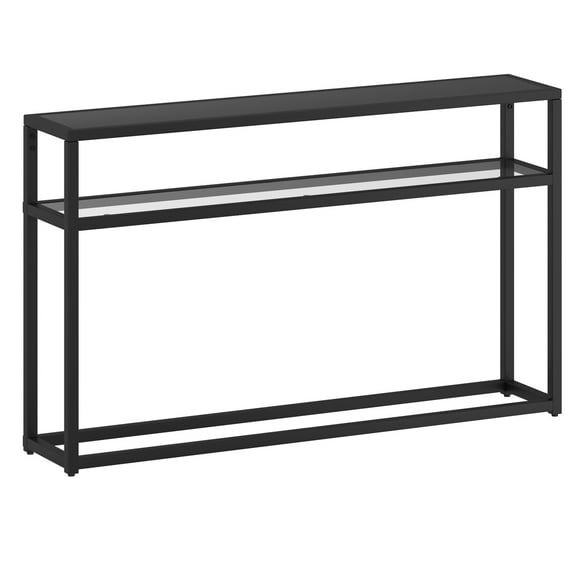 Contemporary Metal and Glass and MDF Console Table Black