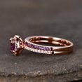 thumbnail image 4 of HeartsAndYou 1.6ct Natural Amethyst Halo Bridal Set Engagement Ring 100% 14k SOLID Rose Gold, 4 of 9