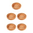 thumbnail image 3 of Thinsony Wicker Woven Round Snack Fruit Bowl Rattan Food Organizer Tray 25x5cm 5Set, 3 of 6