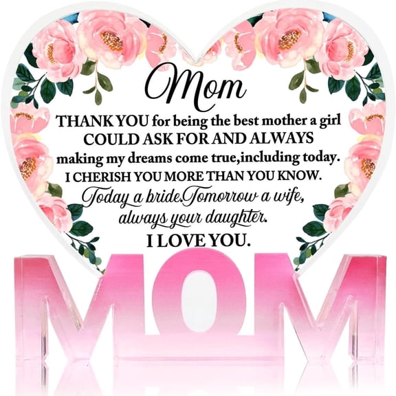 Gifts For Mom From Daughter Son Mother's Day Birthday Gifts For Best Mom Ever Ideas Gift 3.9x3.9 In Acrylic Plaque Desk Decorations Anniversary Valentine's Thanksgiving Day Decor