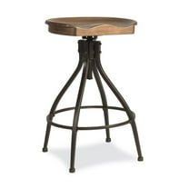 Hillsdale Worland 30" Metal Farmhouse Adjustable Stool in Brown