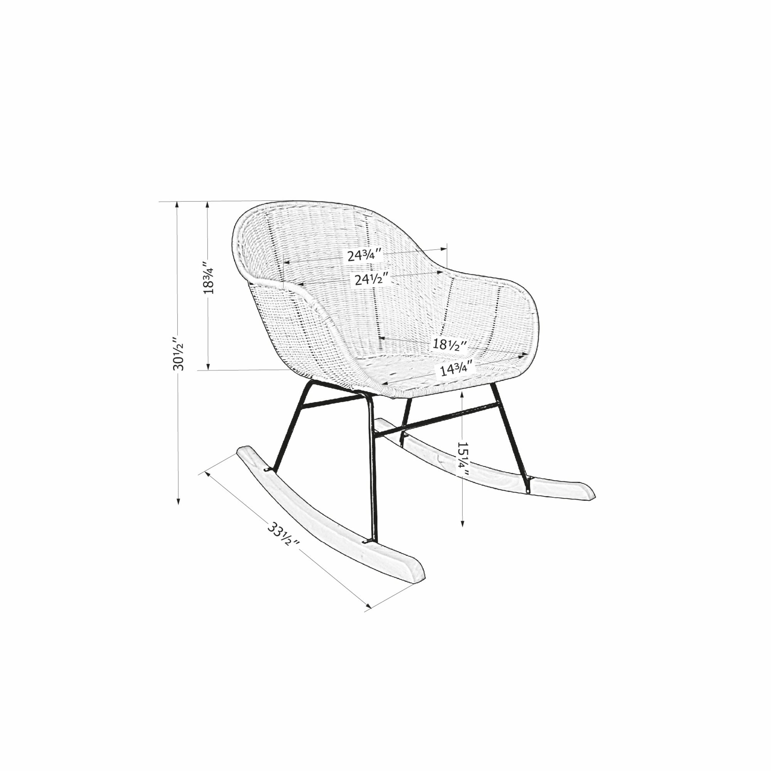 South Shore Balka, Bohemian Harmony Rocking Chair,  Black Rattan