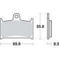 thumbnail image 3 of SBS Dual Carbon Race Brake Pads, Rear, Organic Carbon, Track/Race Use Only (782DC), 3 of 3
