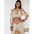 thumbnail image 2 of Printed A-Form Maxi Dress with Belt, 2 of 7