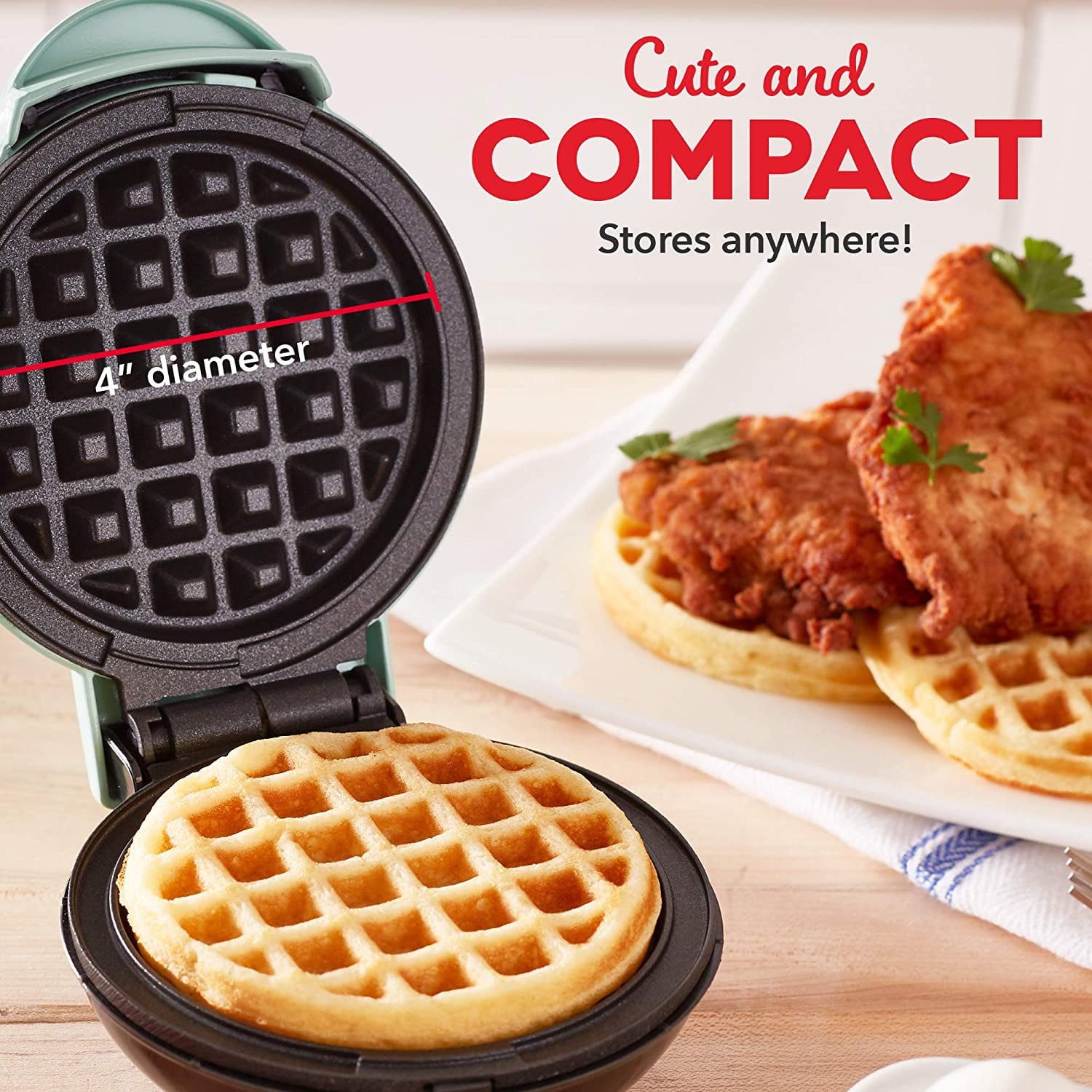 Mini Waffle Maker,portable Electric Round Mini Maker Gril,the Mini Waffle  Irons Machine For Individual Waffles, Paninis, Hash Browns,other On The Go  B