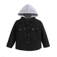 thumbnail image 2 of KYAIGUO 1-5T Toddler Baby Boys Spring Corduroy Jacket Long Sleeve Button down Casual Coat with Hoodie Fall Lapel Cardigan Tops Outwear, 2 of 9