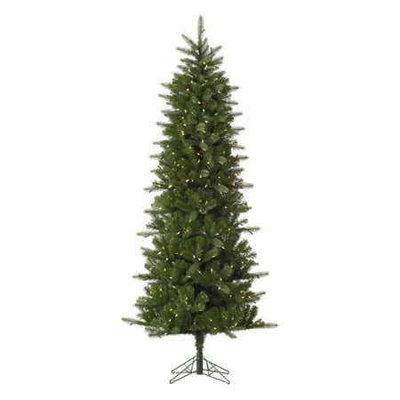 Vickerman Pre-Lit 10' Carolina Pencil Pine Artificial Christmas Tree, Spruce, LED, Warm White Lights