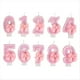 thumbnail image 1 of Número de Velas Decorativas para Pasteles, Lazo Rosa, Decoración para Tarta de Cumpleaños para Niña, Suministros para Fiestas, Vela Digital 0-9, 1 of 5