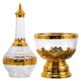 thumbnail image 1 of ColoMX Vaso de agua, botella de goteo, copa de vino de escritorio, copa de ofrendas, copa de budismo, recipientes de agua vacíos para el hogar, fiestas religiosas, iglesias., 1 of 8