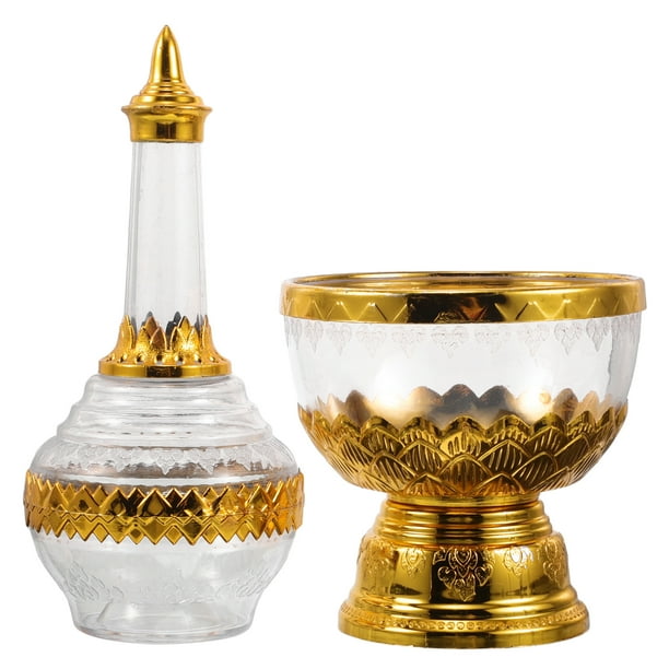 Vaso para agua, botella de goteo, copas de vino de escritorio, vaso para ofrendas, recipientes vacíos para agua para el hogar, fiestas religiosas e iglesias.