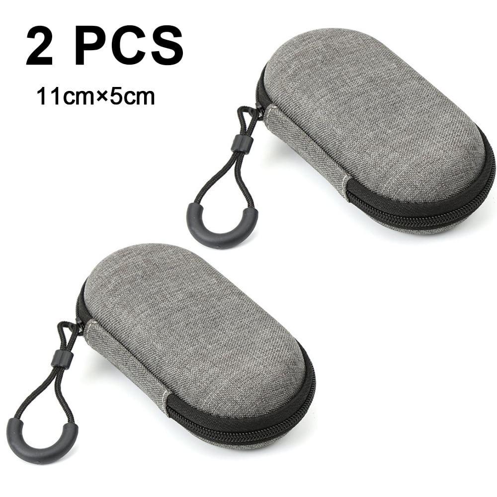 2pcs Soft pu leather earphone earbud bluetooth headset storage bag case cover CJ 