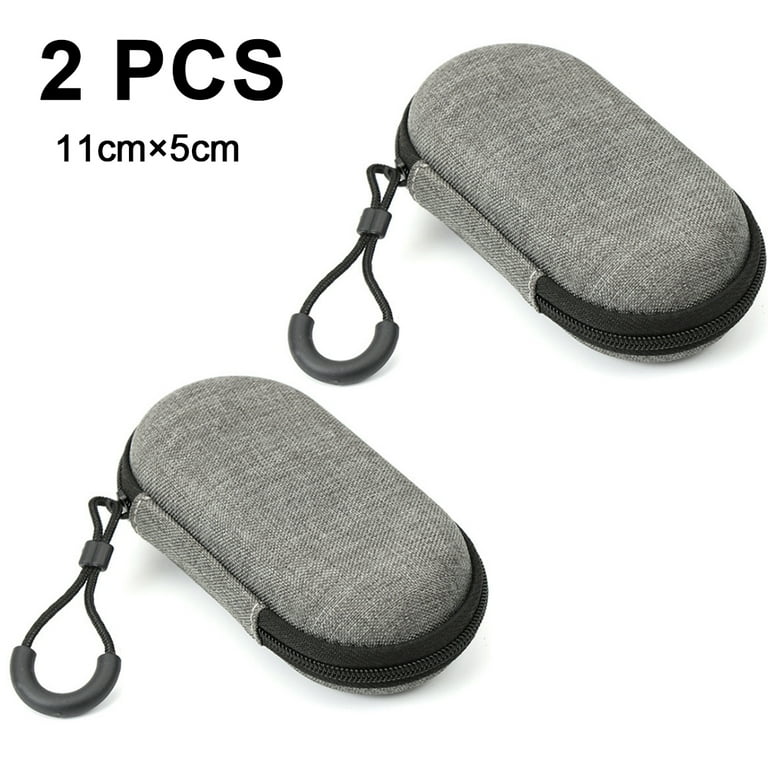 2 Pack Earphone Earbuds Headset Headphone Carrying Case Holder Mini Storage  Organizer Box Container Coin Pouch Wallet for MP3,Bluetooth Ear BudsC 