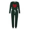 thumbnail image 4 of Pisexur Ensembles 2 Pcs pour Femmes Automne Tendance Imprimé Cœur Chandails en Molleton Col Rond Pantalons Jogger Survêtements Femmes Tenues 2 Pcs Décontractées Surdimensionnées pour Entraînement Voyage Vacances, 4 of 4