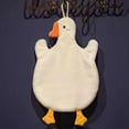 thumbnail image 3 of Hand Towel 1pc Cute Big Goose Hand Towel Coral Velvet Hanging for Kids Bathroom, 3 of 4